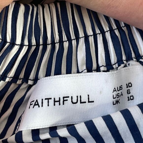 Faithfull The Brand Dona Striped Strapless Playsuit Romper NO SASH BELT … - Picture 4 of 5